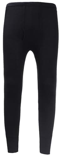 ZRWASKA® Mens Extreme Thermal Underwear Long Johns, Thermal Trousers Bottoms Warm Underlayer Winter Thermal Pants Base Layer Clothing Men Leggings Black, Size Medium