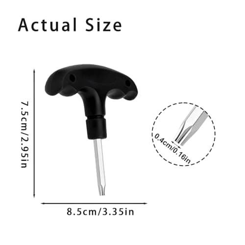 Golf Torque Wrench, Portable Stainless Steel Golf Wrench Tool with Plastic Handle Handheld, Adjustment Golf Club Driver Shaft Adapter Torque Tool Essential Accessory (Black) — view 2