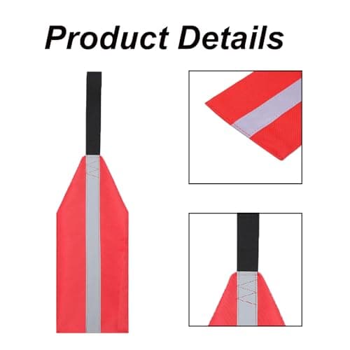 Horizontal Reflective Strip 2 Pack Safety Travel Flag, Reflective Warning Flags for Reflective Kayak Waterproof Accessories Visibility Sign Kit for Kayak Boat Truck Cars — view 4