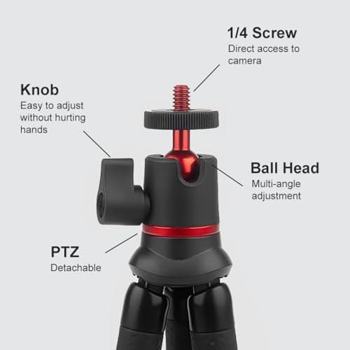 REFLEX CAMERA Flexible Mini Octopus Tripod 1/4'' Screw | Adjustable Bendable Legs Compatible with Canon, Nikon, Sony, Go Pro, Insta | Portable Travel Tripod for Photography & Vlogging — view 2