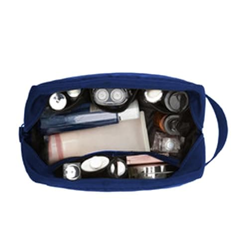 Xiuganpo Men Travel Toiletry Bag Water Nylon Hanging Toiletry Organizer with Mesh Pockets for Business Trip, Shaving Kit Portable Dopp Kit for Essentials Accessories (Dark Blue) — view 3