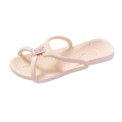 DFSDJEUW lady slipper uk sale Foldable Couple Travel Slippers Men Women Hotel Non Slip Travel To Carry Convenient Indoor Home Bathroom Quick Drying Soft Flip Flops flip flops women Beige 3.5