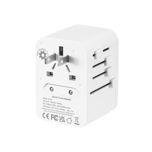 HOMILEC Universal Travel Adapter, Worldwide Plug Adapter with 3 USB C and 1 USB A Ports, All-in-One International Travel Charger for EU/USA/UK/Australia/Thailand, Travel Adaptor for Phone and Laptop — view 5