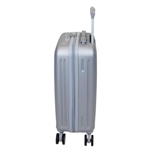 SKYFLITE Modern Hardshell Luggage Trunk, 55 cm, 35L Capacity, Navy/Silver/Charcoal, 8 Wheels (Silver) — view 2