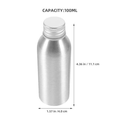 SEWOART 5pcs Aluminium Cosmetic Bottles 100ml Leakproof Refillable Travel Containers for Perfumes and Cosmetic Products with Sleek Aluminium Finish, for Daily Outings and Gifting — view 2
