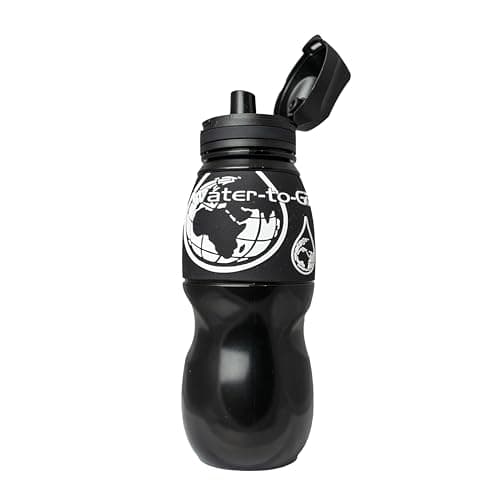 WATER TO GO Classic 750ml Water Purifier Bottle & Replacement Twin Pack Filter Discount Bundle-protects against viruses, bacteria, protozoa, cysts,& microplastics; Guaranteed Leakproof - (Black) — view 3