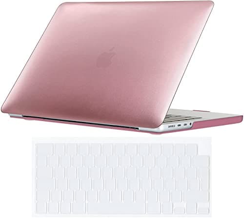 Se7enline Compatible with 2024 2023 2022 2021 MacBook Pro 16 inch Case Hard Laptop Cover for Mac Pro 16-inch Model A2991 A3403 A2780 A2485 M4 M3 M2 M1 & Keyboard Protective Cover(EU Layout),Rose Gold