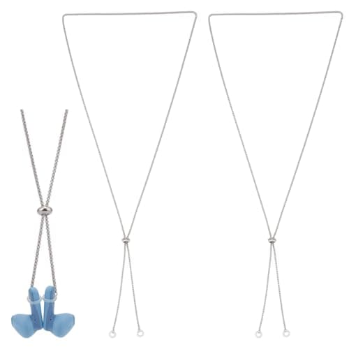 DELORIGIN Earphone Cord Strap With Anti-Lost earphones Chain Holder Stainless Steel Necklace with Adjustable Knot Wireless EarBuds Chain Lanyard Neck Cord Compatible with Earphones