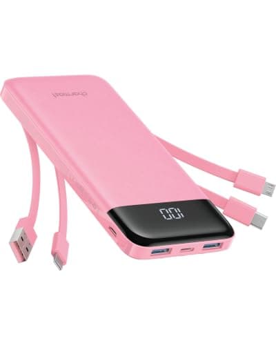 Charmast Power Bank with Built in Cables X 4, 10000mAh Portable Charger