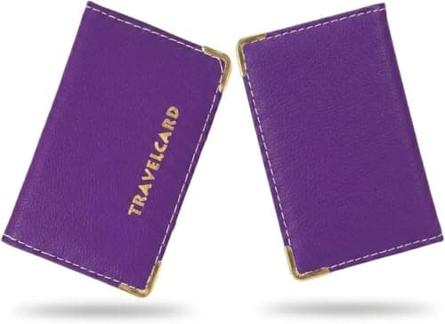 ORCHIDS Unisex Travel Bus Pass Holder – Slim ID, Credit Card & Ticket Wallet Cover Case (Purple)