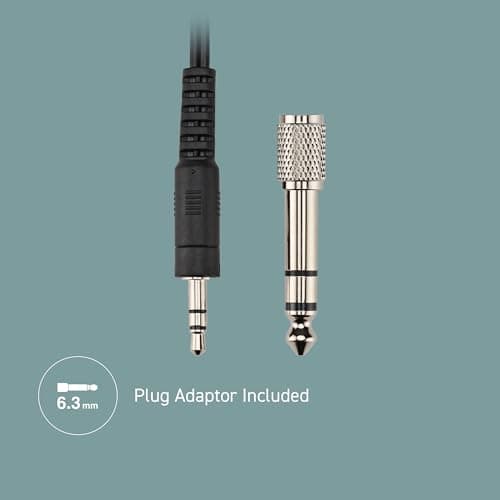 Panasonic RP-HT090E-H Lightweight Stereo Headphones, On-Ear Headphones, 5m Long Cord, Volume Control, XBS, 3.5mm Jack, Black — view 3