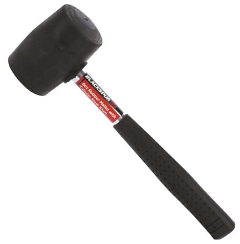 Blackspur 8oz Small Rubber Mallet Hammer with Tubular Steel Shaft – Lightweight Soft Blow Hand Tool for Camping, Tent Pegs, Paving, DIY, Craft, Furniture Assembly – Non-Slip Grip, Compact & Portable