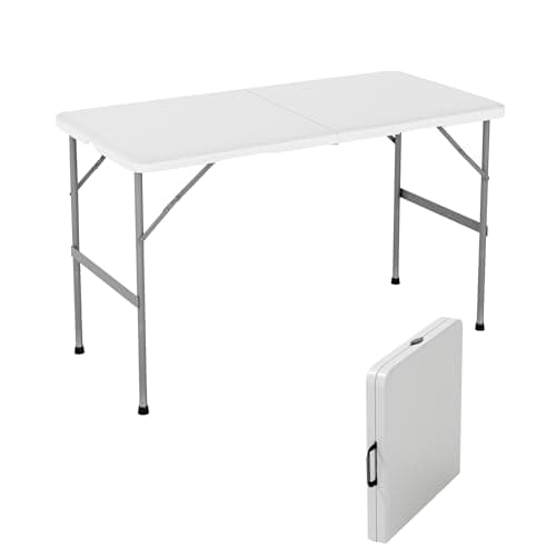 mcc direct 4ft (122cm) Folding Table Heavy Duty – Indoor & Outdoor Plastic Table for Garden, Picnic, BBQ, Camping, Party & Catering (White) — view 4