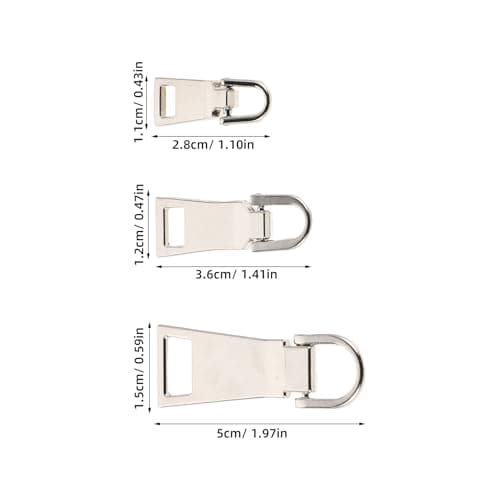 OSALADI 18pcs Metal Zipper Pull Replacement Kit for Jackets Backpacks Luggage – Large, Medium Small Alloy Zip Tabs for Clothing Suitcase Repair — view 2