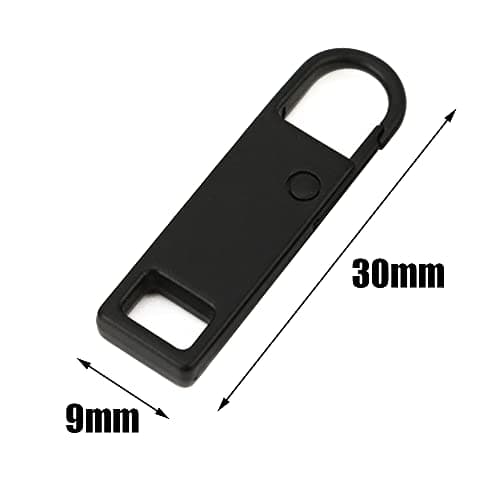 Zipper pull replacement parts,10 Pcs Black Zipper Pull Tabs Metal Replacement Zip Fixers Spring-Loaded Zipper Pulls for Clothes Suitcase Backpack DIY Craft — view 2