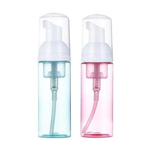 2 Pack 50ml Foaming Pump Bottles, Travel Size Refillable Foam Dispensers