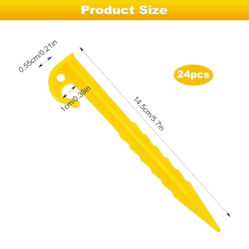 24 Pcs Plastic Tent Pegs Heavy Duty Screw-in Stakes Camping Garden — view 2