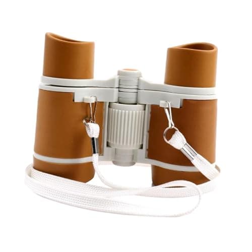 Ailan Mini Binoculars for Kids Baby Camping Lightweight Portable Kids Binoculars for Bird Watching and Outdoor Exploration Activities Compact for Pretend Bird Watching, Deep Coffee White, 8.8x11x4cm — view 4