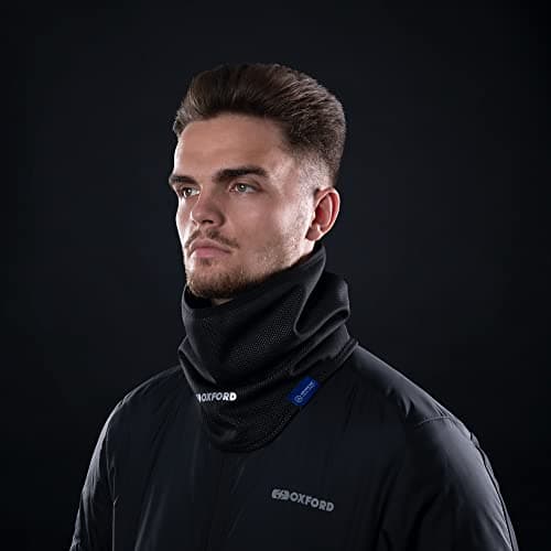 Oxford Products Advanced Storm Collar Waterproof Windproof Thermal Motorcycle Neck Warmer Gaiter, Black, L/XL — view 3