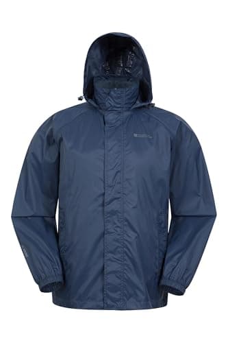 Mountain Warehouse Pakka Mens Waterproof Packable Jacket - Foldaway Hood Jacket, High Vis Mens Coat, Lightweight Rain Jacket - for Wet Weather & Travelling, Navy, XXL — view 3