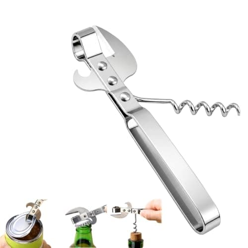 3-in-1 Corkscrew Wine Bottle Opener | Wine Opener Stainless Steel, Waiter's Friend All-in-One Corkscrew and Bottle Opener for Restaurant, Bar, Home | Sommelier Multi-Tool