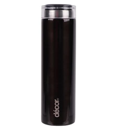 Décor Double Wall Stainless Steel Travel Mug - Keeps 4 Hours Hot - 12 Hours Cold - Car Cup Holder Compatible - Removable Screw Top Lid - 300ml Black — view 2