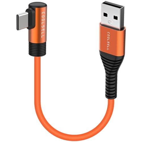 Right Angle Short USB C Cable 3 Pack, Soft Silicone Type-C Charger Cable