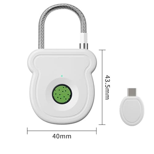 FACAIIO Smart Fingerprint Padlock with USB Decoder, 0.5s Fast Unlock Biometric Lock, 20 Fingerprints Storage, Type-C Rechargeable Security Lock for Gym Locker Cabinet Backpack Suitcase — view 2