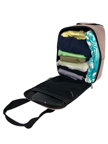 Bordlite RyanAir Approved Cabin Holdall on Wheels, Extendable Handle, Multi Pocket Twill Travel Bag - 40x25x20cm - Pink — view 5