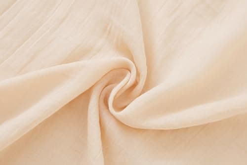 CYZLANN Womens Scarves Silk Scarves Feel Lightweight Pure 100% Cotton Scarves Shawls and Wraps for All Seasons, Cream, One Size — view 2