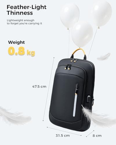 Lekespring Laptop Backpack for Men, 17.3 Inch Slim Business Travel Rucksack — view 3