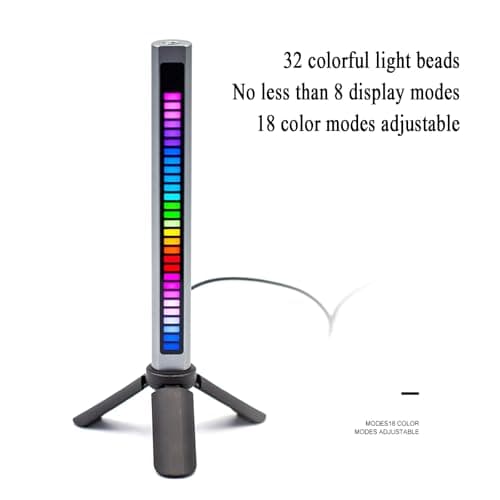 Voice-Controlled RGB Rhythm Lights, Rechargeable Adjustable Brightness and Speed Lamp with Built-in AGC for Room Interiors, Perfect for Ambient Lighting — view 3
