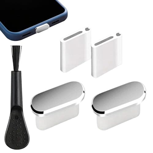 USB C Dust Cap - 2 Pack Waterproof with Cleaning Brush Dust Cover for Mobile Phone Tablet Outdoor Home Work Pool Travel Gym Office
