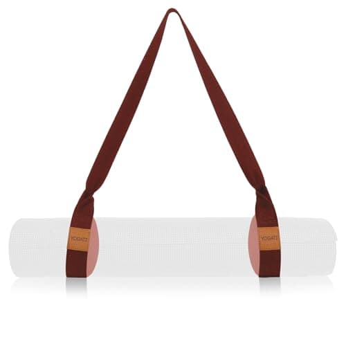 YOGATI® Adjustable Non-Slip Yoga Mat Strap | Yoga Straps for Stretching, Pilates Mat Carry Strap and Fitness Stretch Straps, Exercise Mat Sling for Travel, Gym, Studio and Home Workouts - Red