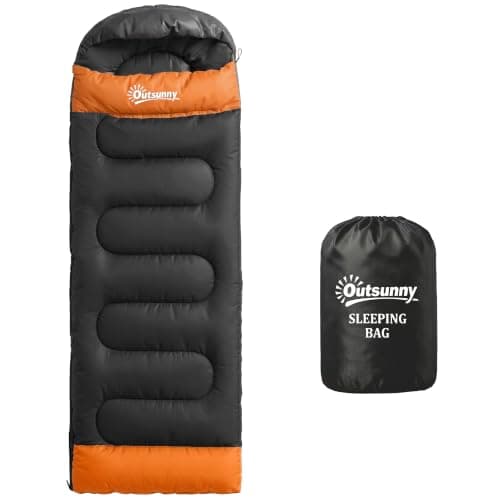 Outsunny Sleeping Bag for Adults Compact Sleeping Bag 3 Seasons Grey