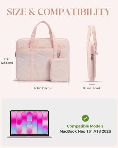 ProCase Laptop Sleeve for 13" MacBook Neo 2026 A3404 A18 Pro -Blush — view 2