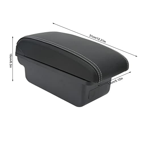 Car Center Console Box, Quiet Closing USB Ports Storage Organizer with Artificial Leather for Armrest Box Daily Commute Road Trip Family Use — view 2