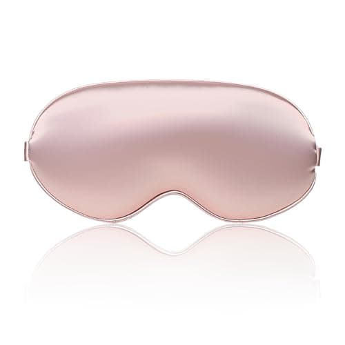 Sleep Mask 100% Mulberry Silk Eye Mask, Blinder for Total Blackout & Zero Pressure,Eye Mask for Sleeping with Travel Pouch & 2 Ear Plugs for Side Sleepers, Men & Women(Pink)