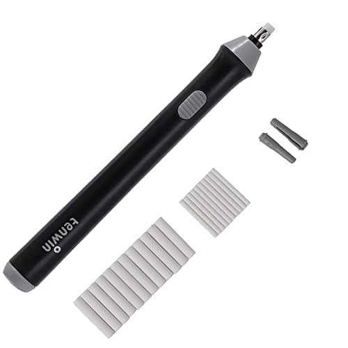 Electric Eraser, Battery Operated Eraser Kit with 22 Extra Replaceable Erasers for Artists, Automatic Portable Pencil Eraser for Sketching, Drawing, Graphite Pencils