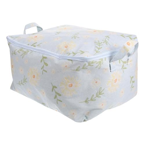Zerodeko Quilt Storage Bag with Blue Back to School Decor 38l Large Capacity Cotton Clothes Storage Holder Multi-purpose for Home and Packing