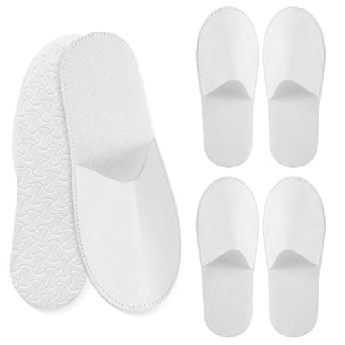 LTMMC 2 Pairs Disposable Slippers, Indoor Slippers Guests White Slippers