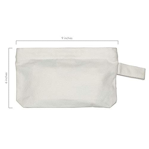 Organic Cotton Canvas Zipper Pouch - Heavy Duty Canvas Tool Pouch - Sturdy Canvas Coin Bag - White Makeup, Cosmetic, Toiletries, Stationery, Pencils, Travel, Fabric Zipper Bag (4 White) — view 2