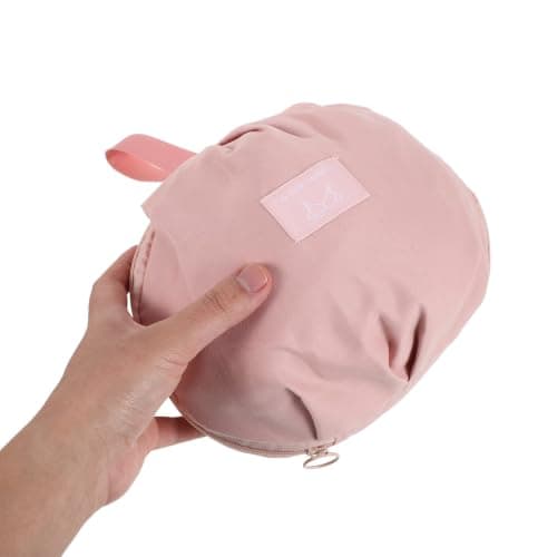 LIGIGWASH Underwear Packing Bag Pink Polyester with Ball-shaped Space-saving Design, Multi-compartment Organizer for Panties, Socks, and Bras, Smooth Silent Zipper, Stable Stacking, — view 4