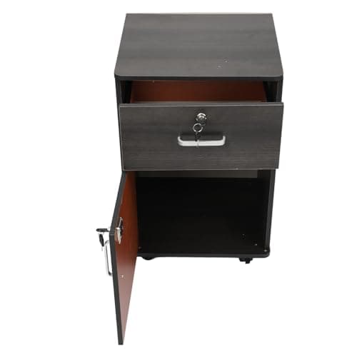 Hamwesh Mobile File Cabinet with Wheels and Locks, Under Desk Vertical Filing Cabinet for A4 Letter Size and Hanging Folders, Rolling Printer Stand Storage Cart for Home Office (Walnut Color) — view 4