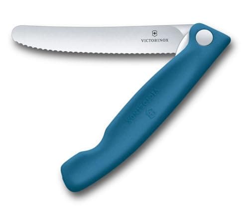 Victorinox Swiss Classic Folding Picnic Knife, 11cm Serrated Blade, Blue — view 2