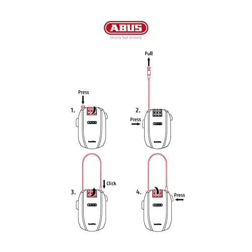 ABUS Combiflex Break 85 Cable Lock, 85 cm Long, Neon Yellow — view 3
