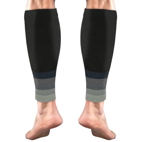 ACWOO Calf Support Compression Sleeves for Women Men, 1 Pair 15-21mmHg Class 1 Shin Splints Brace Support for Torn Muscle Pain Relief, Cramps, Sprains, Footless Leg Socks for Running Sports Flight