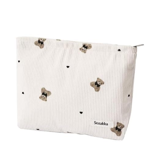1PC Canvas Cosmetic Bag,Small Cosmetic Bag with Zipper