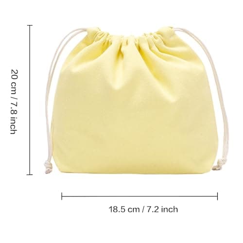 FIYUK Drawstring Cosmetic Bag, Makeup Bags Portable Pouch Organizer for Women's Travel Toiletries 7.3", Yellow — view 4