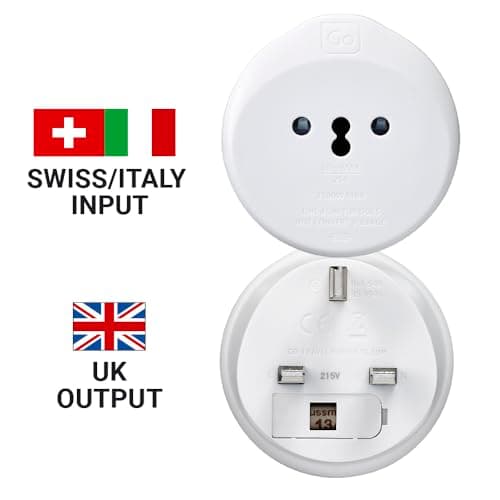 Go Travel Italian to Swiss Plug Adapter, earthed & compact — view 3